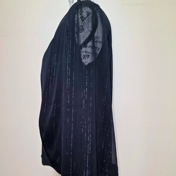 Star by Julien Macdonald Black Shimmer Wrap Blouse – Size 10 - Picture 3 of 6